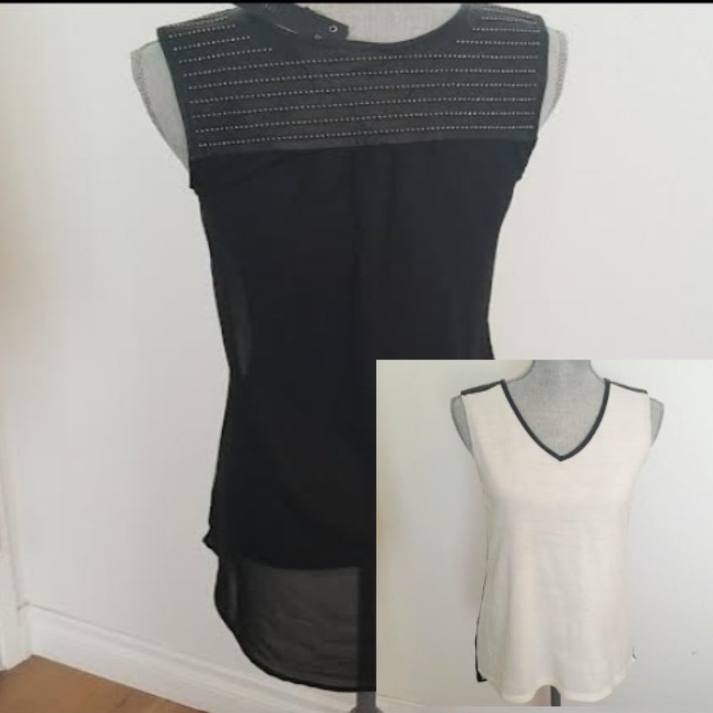NWT Stella & Jamie Studded Leather Top, Size Small